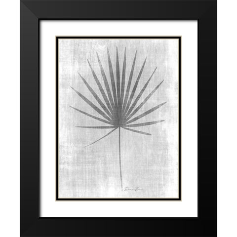 Tone on Tone Palm 1 Black Modern Wood Framed Art Print with Double Matting by Brown, Denise