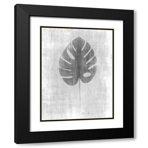 Tone on Tone Palm 4 Black Modern Wood Framed Art Print with Double Matting by Brown, Denise