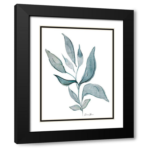 Watercolor Botanical 1 Black Modern Wood Framed Art Print with Double Matting by Brown, Denise