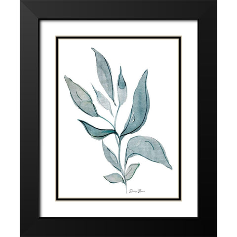 Watercolor Botanical 1 Black Modern Wood Framed Art Print with Double Matting by Brown, Denise