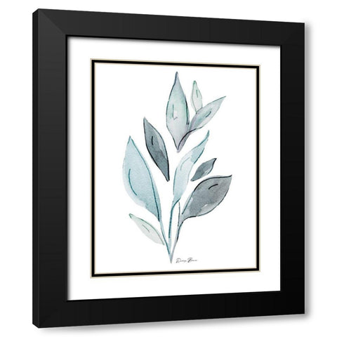 Watercolor Botanical 2 Black Modern Wood Framed Art Print with Double Matting by Brown, Denise