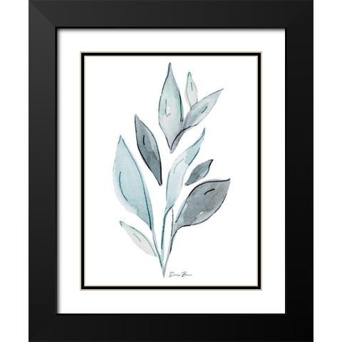 Watercolor Botanical 2 Black Modern Wood Framed Art Print with Double Matting by Brown, Denise