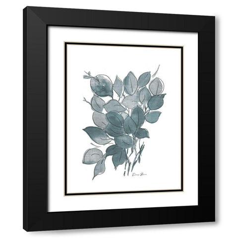 Outlined Stem 1 Black Modern Wood Framed Art Print with Double Matting by Brown, Denise