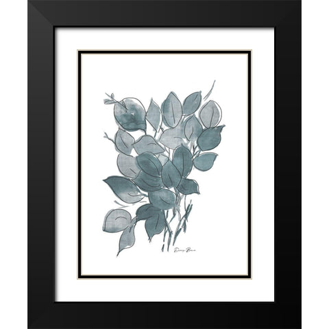 Outlined Stem 1 Black Modern Wood Framed Art Print with Double Matting by Brown, Denise