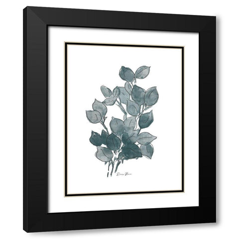 Outlined Stem 2 Black Modern Wood Framed Art Print with Double Matting by Brown, Denise
