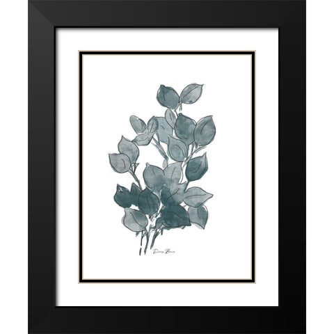 Outlined Stem 2 Black Modern Wood Framed Art Print with Double Matting by Brown, Denise