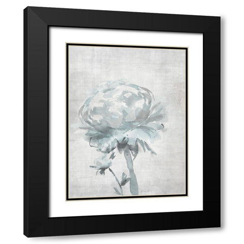 Watercolor Blooms 2 2.0 Blue Black Modern Wood Framed Art Print with Double Matting by Brown, Denise