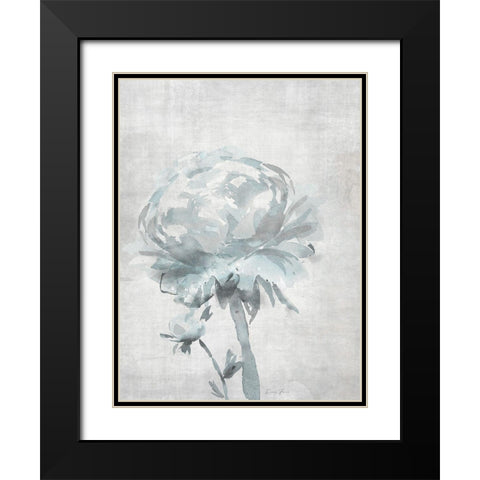 Watercolor Blooms 2 2.0 Blue Black Modern Wood Framed Art Print with Double Matting by Brown, Denise