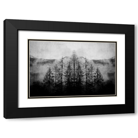 Trees and Clouds Black Modern Wood Framed Art Print with Double Matting by Brown, Denise