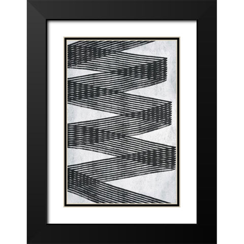 Monochrome Lines 2 Black Modern Wood Framed Art Print with Double Matting by Brown, Denise
