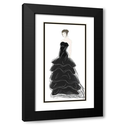 Fashion Week 2 v2 Black Modern Wood Framed Art Print with Double Matting by Brown, Denise