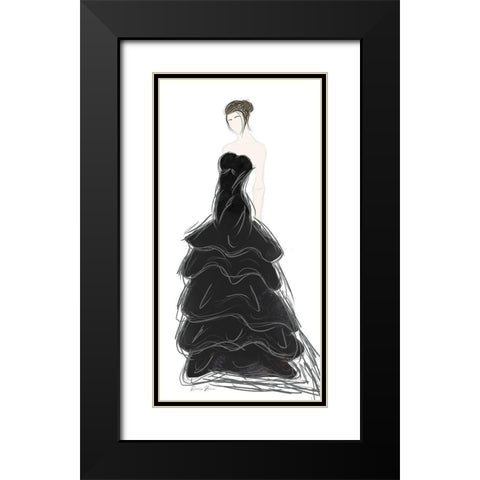 Fashion Week 2 v2 Black Modern Wood Framed Art Print with Double Matting by Brown, Denise