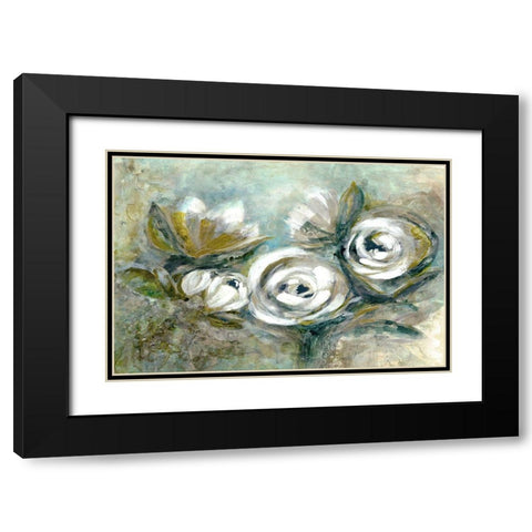 Green Serenity Black Modern Wood Framed Art Print with Double Matting by Charest, Doris