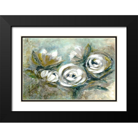 Green Serenity Black Modern Wood Framed Art Print with Double Matting by Charest, Doris