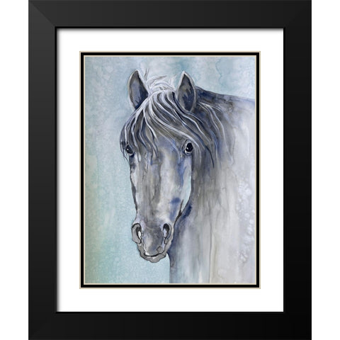 Gentle Stallion 1 Black Modern Wood Framed Art Print with Double Matting by Charest, Doris