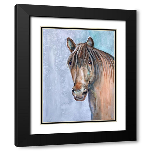 Gentle Stallion 2 Black Modern Wood Framed Art Print with Double Matting by Charest, Doris