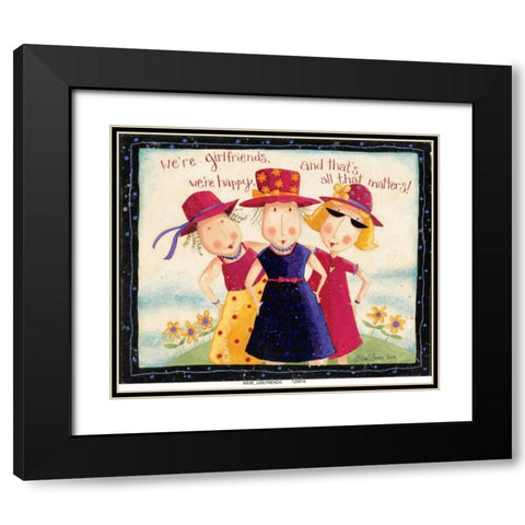 Girld Friends Black Modern Wood Framed Art Print with Double Matting by DiPaolo, Dan