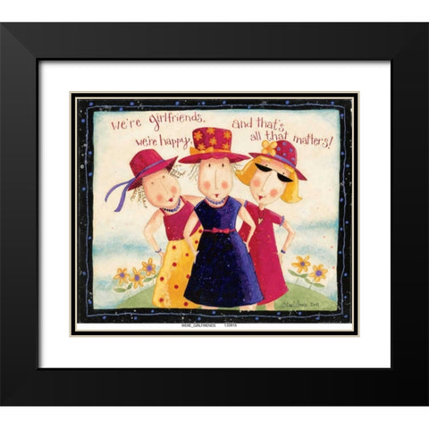 Girld Friends Black Modern Wood Framed Art Print with Double Matting by DiPaolo, Dan