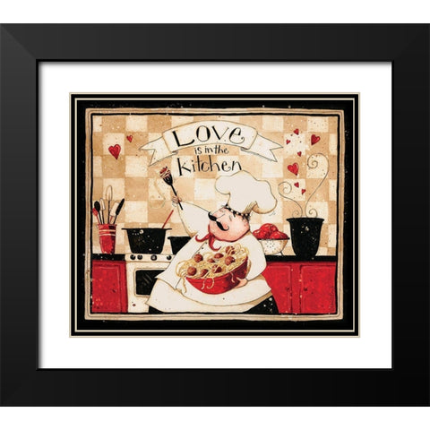 Love Is In The Kitchen Black Modern Wood Framed Art Print with Double Matting by DiPaolo, Dan