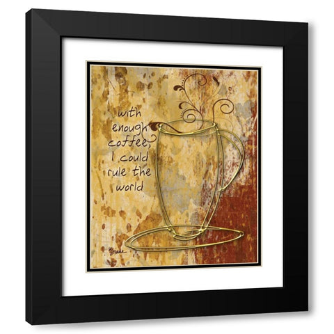 Coffee Rule Black Modern Wood Framed Art Print with Double Matting by Stimson, Diane