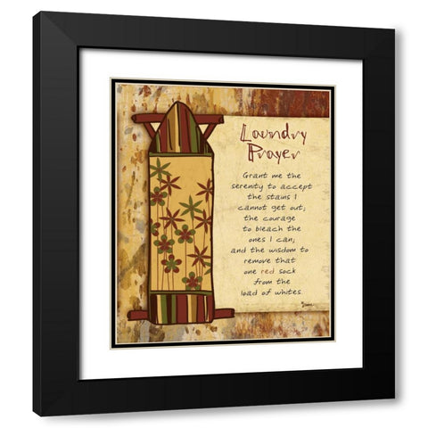 Laundry Prayer Board Black Modern Wood Framed Art Print with Double Matting by Stimson, Diane