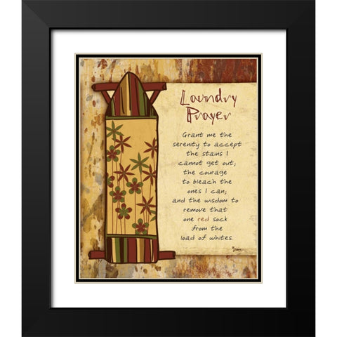 Laundry Prayer Board Black Modern Wood Framed Art Print with Double Matting by Stimson, Diane