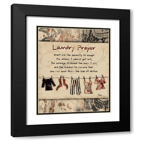Laundry Prayer Distress Black Modern Wood Framed Art Print with Double Matting by Stimson, Diane