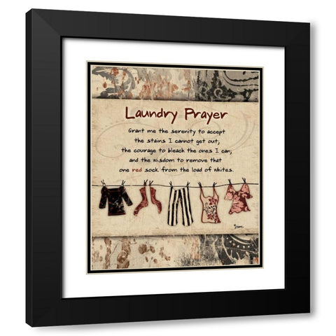 Laundry Prayer Solid Black Modern Wood Framed Art Print with Double Matting by Stimson, Diane