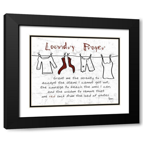 Laundry Prayer Gray Black Modern Wood Framed Art Print with Double Matting by Stimson, Diane