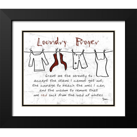 Laundry Prayer Gray Black Modern Wood Framed Art Print with Double Matting by Stimson, Diane