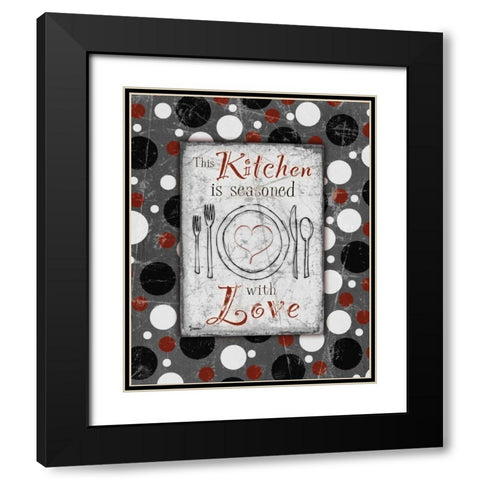 Kitchen Love Grey Black Modern Wood Framed Art Print with Double Matting by Stimson, Diane