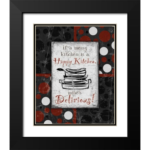 Kitchen Delirious Grey Black Modern Wood Framed Art Print with Double Matting by Stimson, Diane