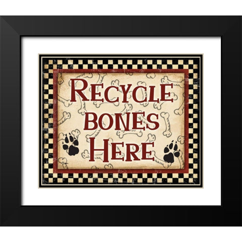 Recycle Bones Black Modern Wood Framed Art Print with Double Matting by Stimson, Diane