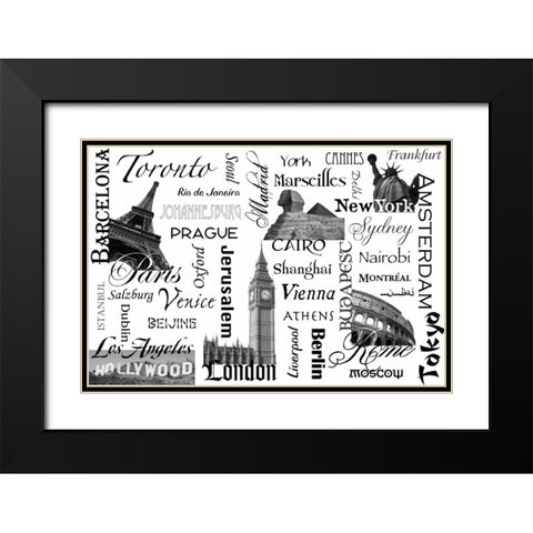 World Tour Black Modern Wood Framed Art Print with Double Matting by Stimson, Diane