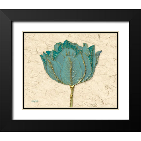 Tulip 1 Black Modern Wood Framed Art Print with Double Matting by Stimson, Diane