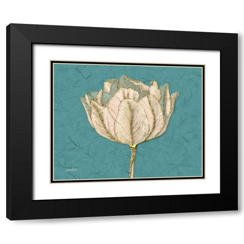 Tulip 1 Black Modern Wood Framed Art Print with Double Matting by Stimson, Diane