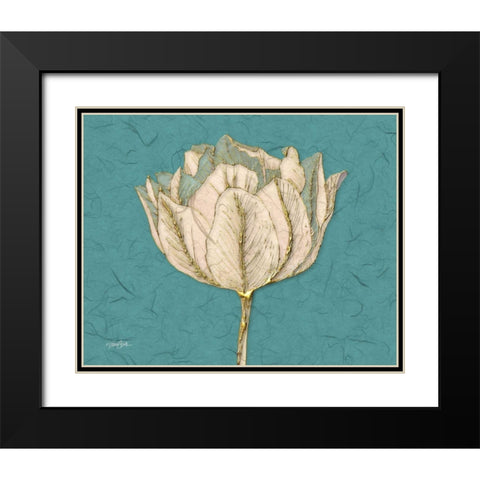 Tulip 1 Black Modern Wood Framed Art Print with Double Matting by Stimson, Diane