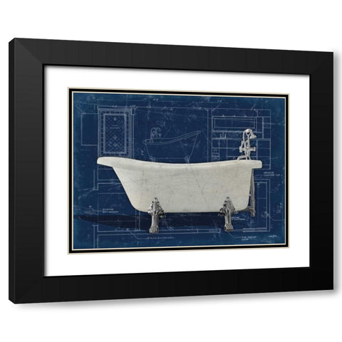 Bath Blues 1 Black Modern Wood Framed Art Print with Double Matting by Stimson, Diane