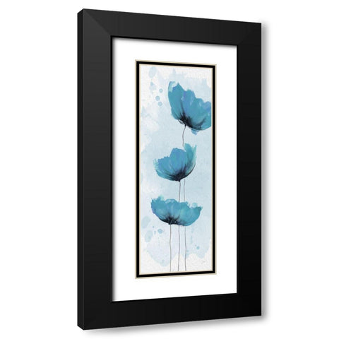 Blue Poppies 1 Black Modern Wood Framed Art Print with Double Matting by Stimson, Diane