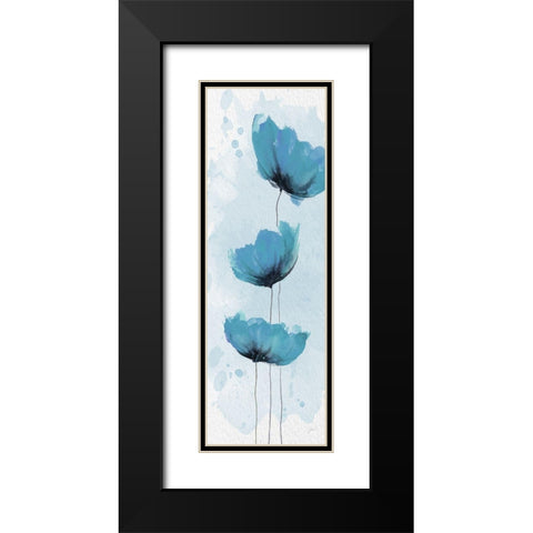Blue Poppies 1 Black Modern Wood Framed Art Print with Double Matting by Stimson, Diane