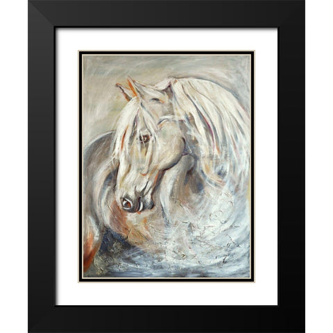 Horse Black Modern Wood Framed Art Print with Double Matting by Debs, Emma Catherine
