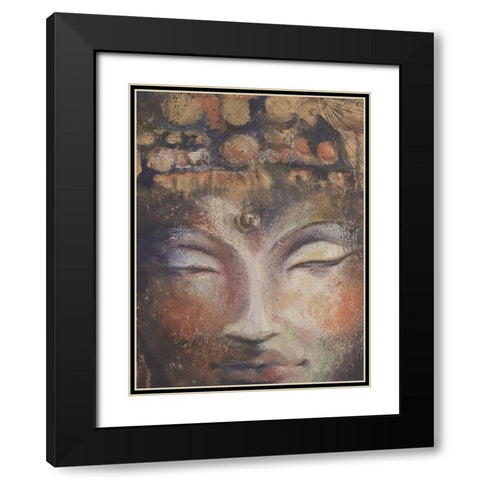 Buddha Neutral Close-Up Black Modern Wood Framed Art Print with Double Matting by Debs, Emma Catherine