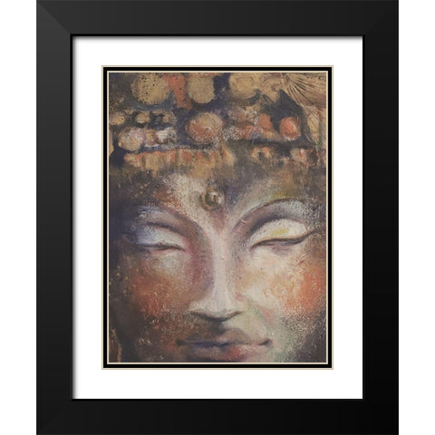 Buddha Neutral Close-Up Black Modern Wood Framed Art Print with Double Matting by Debs, Emma Catherine