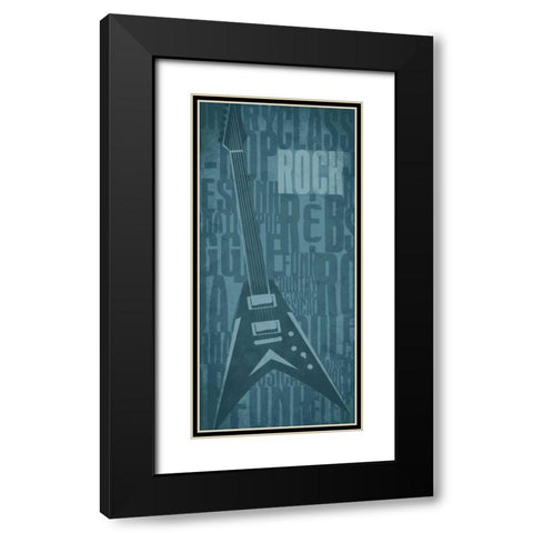 Rock Black Modern Wood Framed Art Print with Double Matting by Rodriquez Jr, Enrique