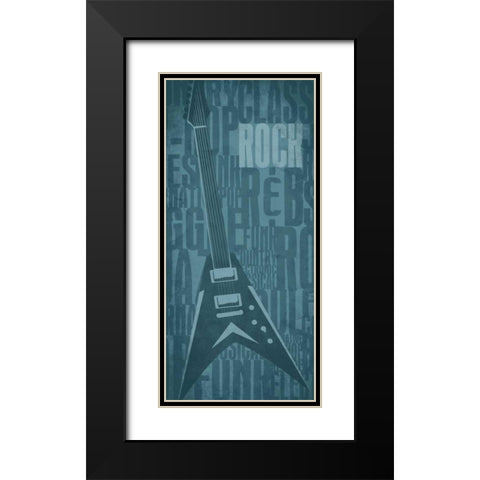Rock Black Modern Wood Framed Art Print with Double Matting by Rodriquez Jr, Enrique