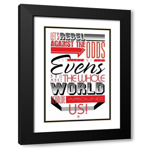 Rebel1 Black Modern Wood Framed Art Print with Double Matting by Rodriquez Jr, Enrique