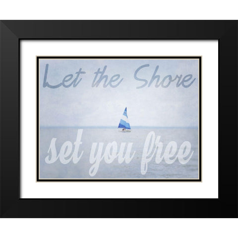 Shore Be Free Black Modern Wood Framed Art Print with Double Matting by Urquhart, Elizabeth