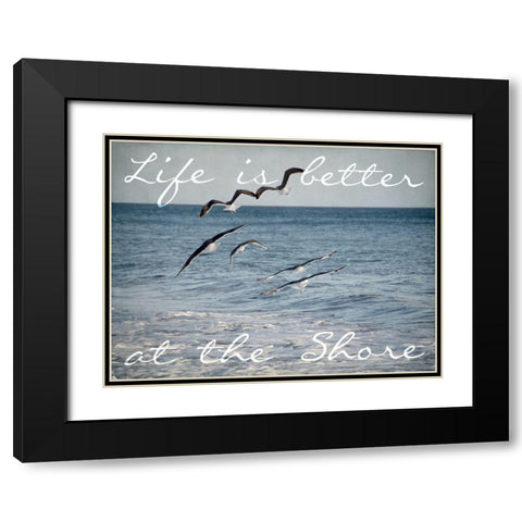 Shore Life Black Modern Wood Framed Art Print with Double Matting by Urquhart, Elizabeth