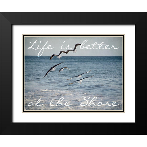 Shore Life Black Modern Wood Framed Art Print with Double Matting by Urquhart, Elizabeth