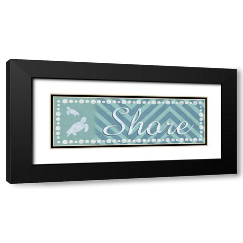 Shore Turtles Black Modern Wood Framed Art Print with Double Matting by Gibbons, Lauren